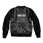 Maori Language Week Personalised Sleeve Zip Bomber Jacket Kia Mau Ki To Ukaipo Grey Color