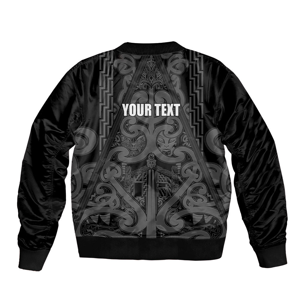 Maori Language Week Personalised Sleeve Zip Bomber Jacket Kia Mau Ki To Ukaipo Grey Color