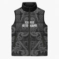 Maori Language Week Personalised Sleeveless Puffer Jacket Kia Mau Ki To Ukaipo Grey Color