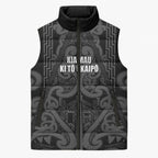 Maori Language Week Personalised Sleeveless Puffer Jacket Kia Mau Ki To Ukaipo Grey Color