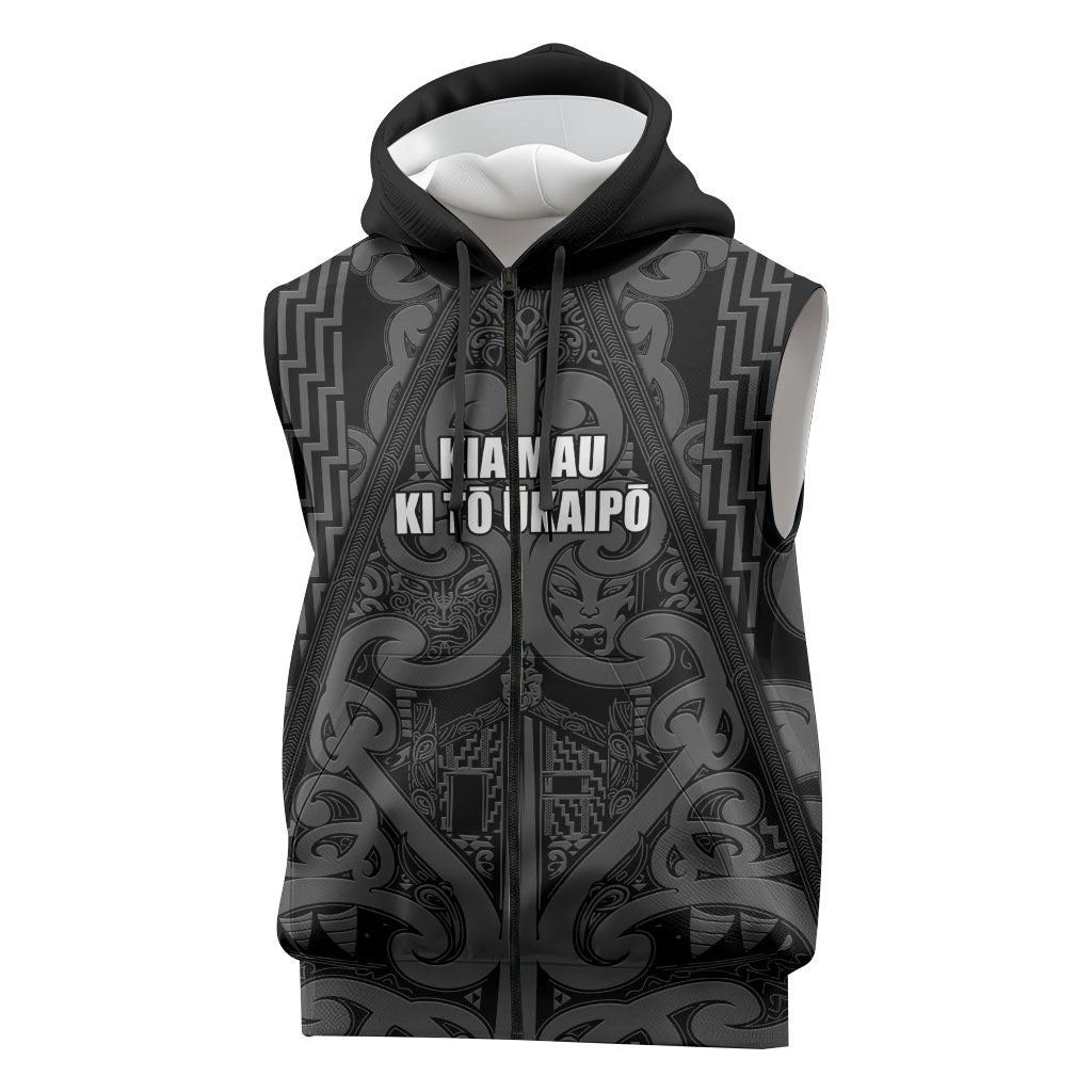 Maori Language Week Personalised Sleeveless Zip Hoodie Kia Mau Ki To Ukaipo Grey Color