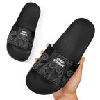 Maori Language Week Slide Sandals Kia Mau Ki To Ukaipo Grey Color
