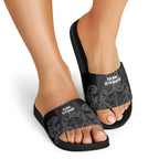 Maori Language Week Slide Sandals Kia Mau Ki To Ukaipo Grey Color