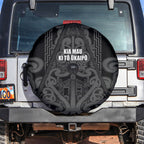 Maori Language Week Spare Tire Cover Kia Mau Ki To Ukaipo Grey Color