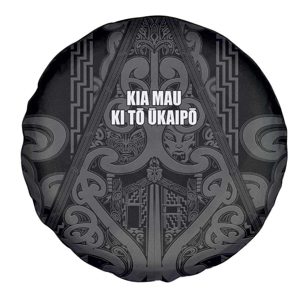 Maori Language Week Spare Tire Cover Kia Mau Ki To Ukaipo Grey Color