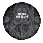 Maori Language Week Spare Tire Cover Kia Mau Ki To Ukaipo Grey Color
