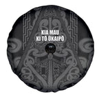 Maori Language Week Spare Tire Cover Kia Mau Ki To Ukaipo Grey Color