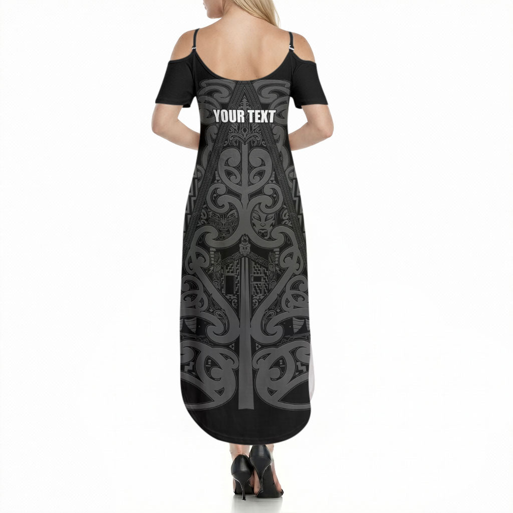 Maori Language Week Personalised Summer Maxi Dress Kia Mau Ki To Ukaipo Grey Color