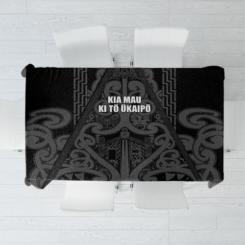 Maori Language Week Tablecloth Kia Mau Ki To Ukaipo Grey Color