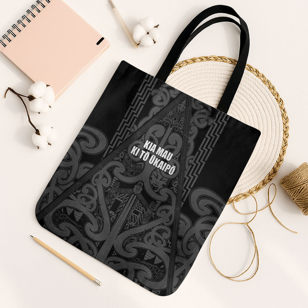 Maori Language Week Tote Bag Kia Mau Ki To Ukaipo Grey Color