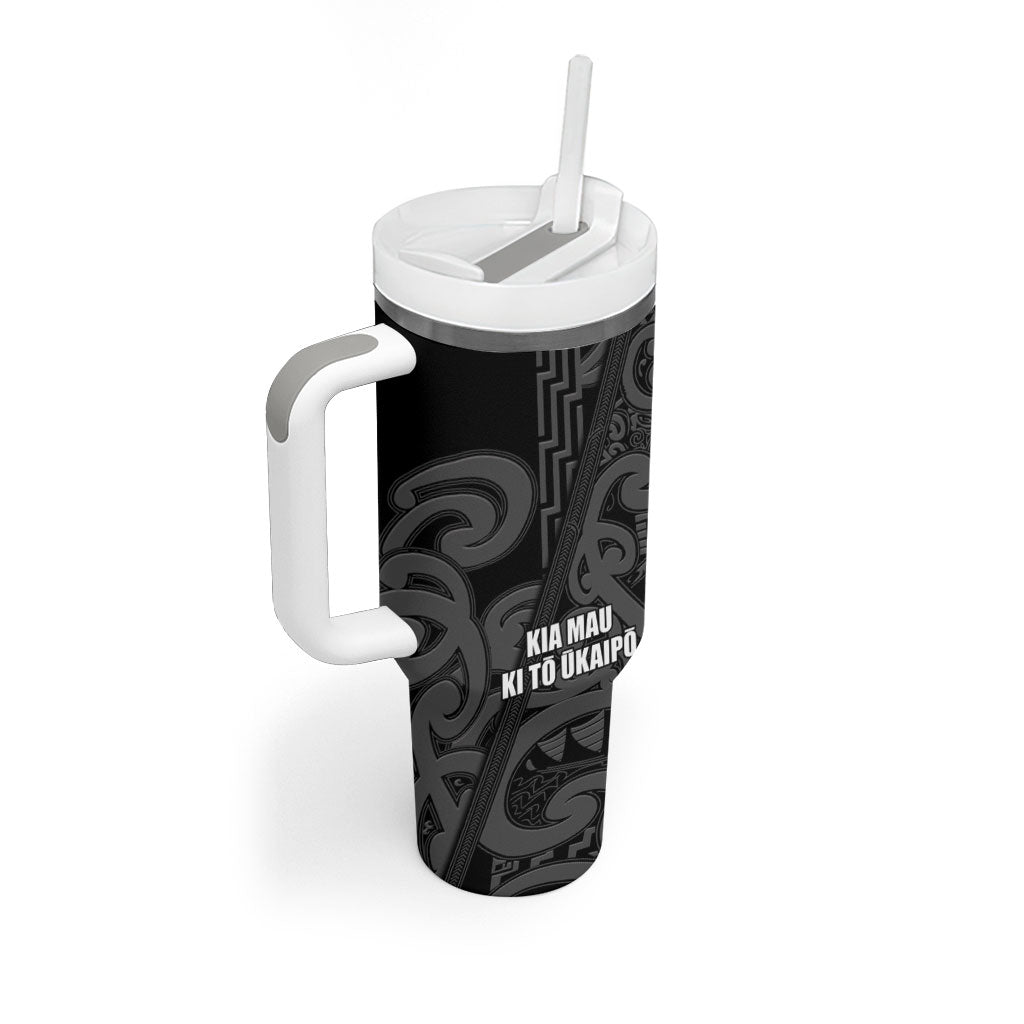 Maori Language Week Personalised Tumbler With Handle Kia Mau Ki To Ukaipo Grey Color