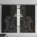 Maori Language Week Window Curtain Kia Mau Ki To Ukaipo Grey Color
