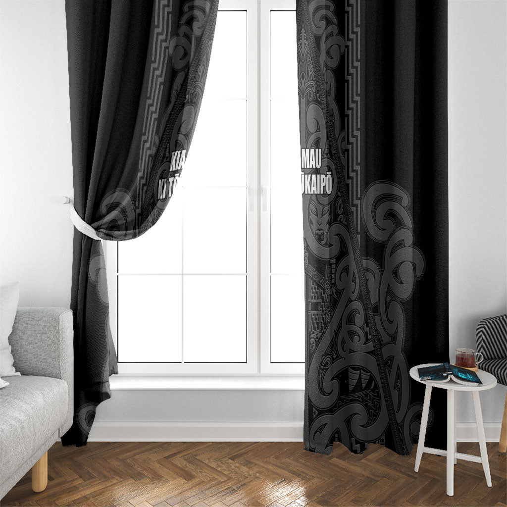 Maori Language Week Window Curtain Kia Mau Ki To Ukaipo Grey Color