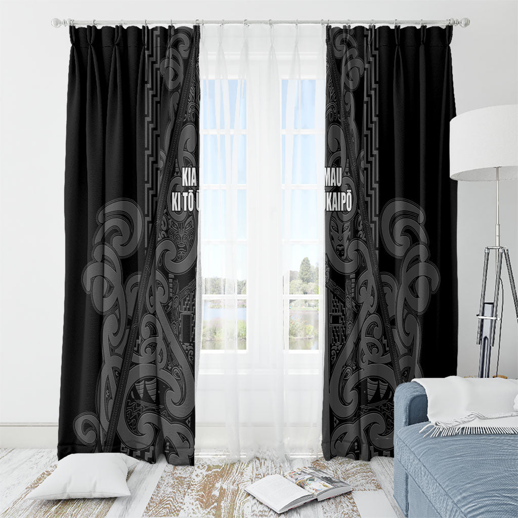 Maori Language Week Window Curtain Kia Mau Ki To Ukaipo Grey Color