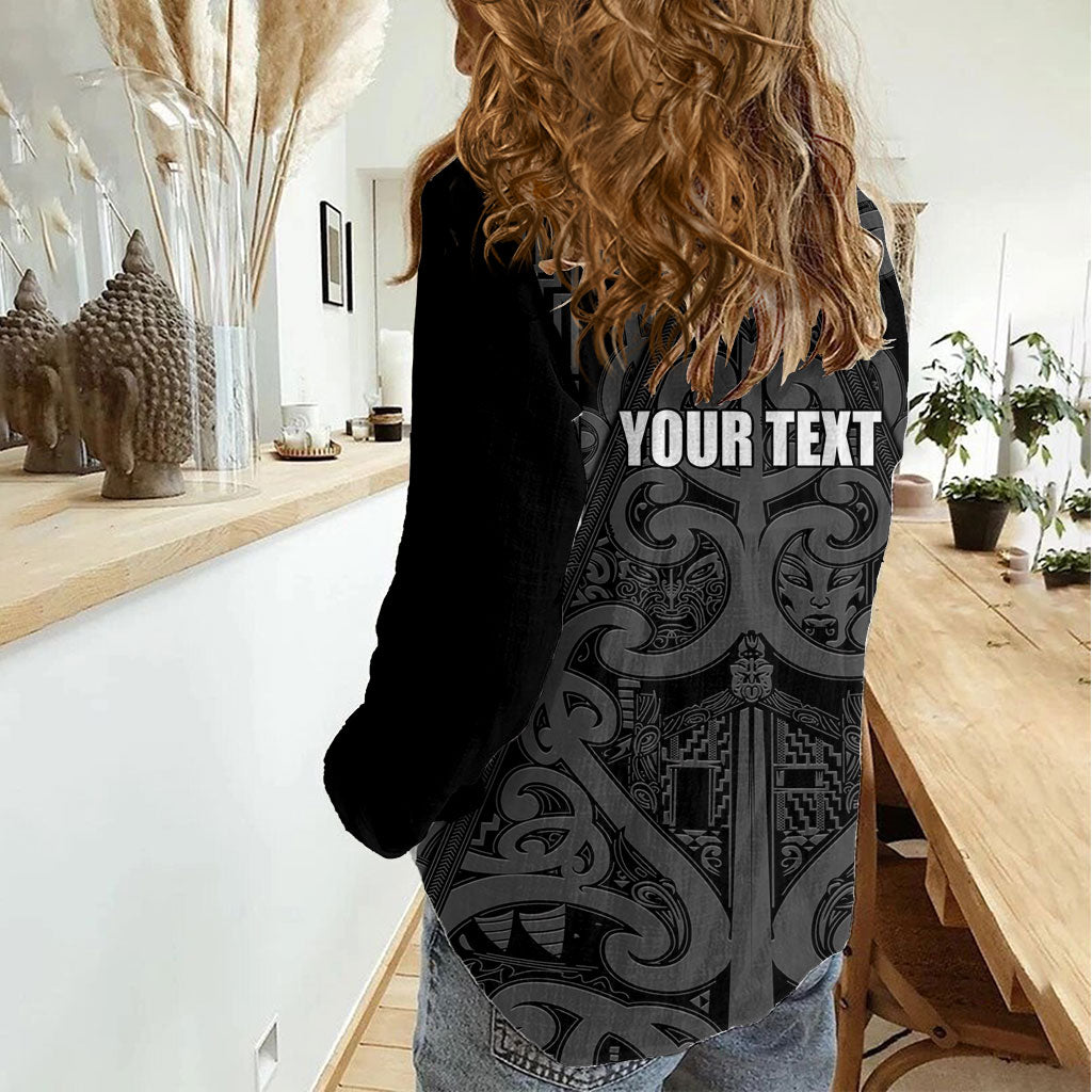 Maori Language Week Personalised Women Casual Shirt Kia Mau Ki To Ukaipo Grey Color