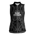 Maori Language Week Personalised Women Sleeveless Polo Shirt Kia Mau Ki To Ukaipo Grey Color