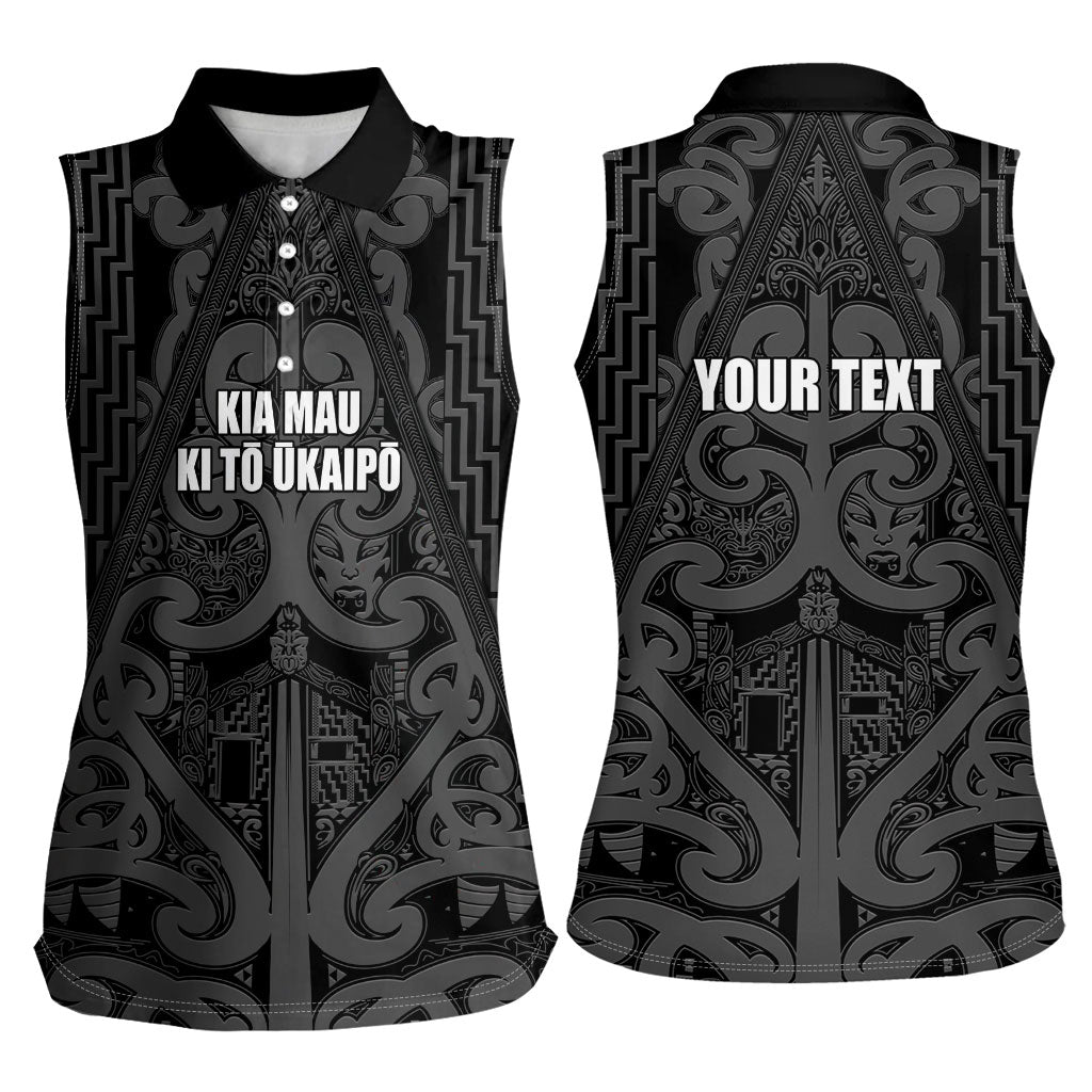 Maori Language Week Personalised Women Sleeveless Polo Shirt Kia Mau Ki To Ukaipo Grey Color