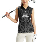 Maori Language Week Personalised Women Sleeveless Polo Shirt Kia Mau Ki To Ukaipo Grey Color