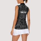 Maori Language Week Personalised Women Sleeveless Polo Shirt Kia Mau Ki To Ukaipo Grey Color