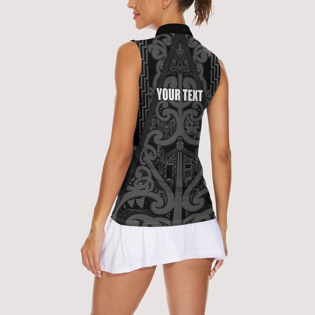 Maori Language Week Personalised Women Sleeveless Polo Shirt Kia Mau Ki To Ukaipo Grey Color