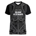 Maori Language Week Personalised Women V-Neck T-Shirt Kia Mau Ki To Ukaipo Grey Color