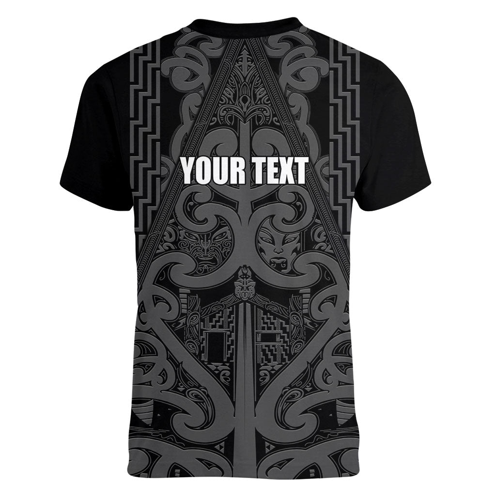 Maori Language Week Personalised Women V-Neck T-Shirt Kia Mau Ki To Ukaipo Grey Color