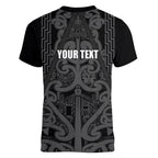 Maori Language Week Personalised Women V-Neck T-Shirt Kia Mau Ki To Ukaipo Grey Color