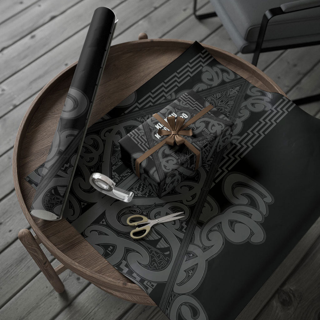 Maori Language Week Wrapping Paper Kia Mau Ki To Ukaipo Grey Color