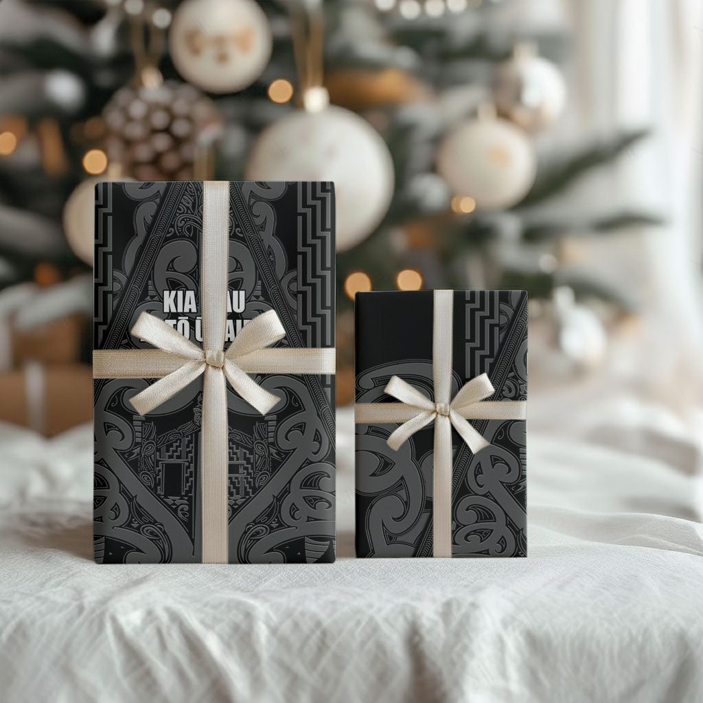 Maori Language Week Wrapping Paper Kia Mau Ki To Ukaipo Grey Color
