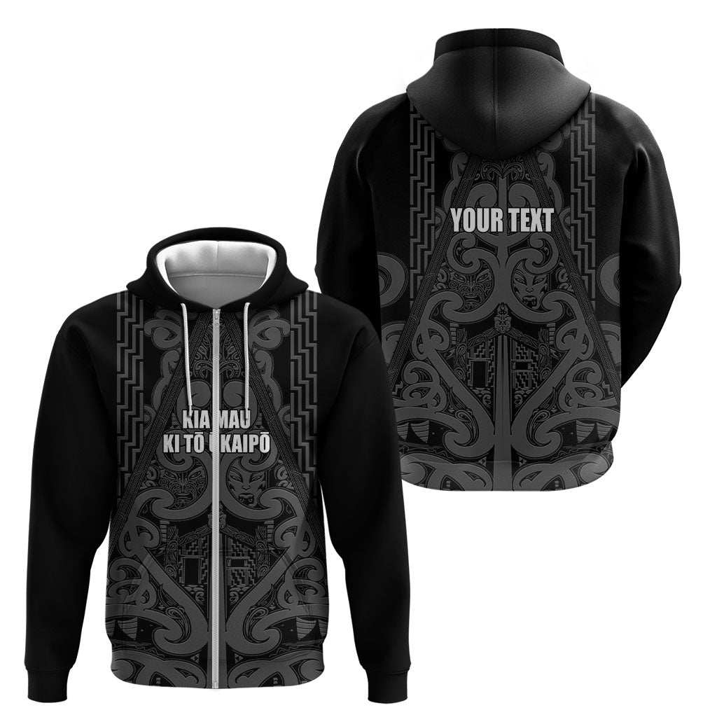 Maori Language Week Personalised Zip Hoodie Kia Mau Ki To Ukaipo Grey Color
