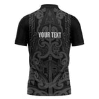 Maori Language Week Personalised Zipper Polo Shirt Kia Mau Ki To Ukaipo Grey Color