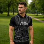 Maori Language Week Personalised Zipper Polo Shirt Kia Mau Ki To Ukaipo Grey Color