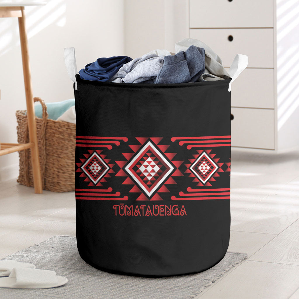 Aotearoa Atua Tumatauenga Laundry Basket Maori God Of War Taniko Motifs