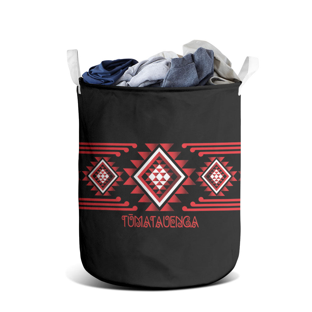 Aotearoa Atua Tumatauenga Laundry Basket Maori God Of War Taniko Motifs