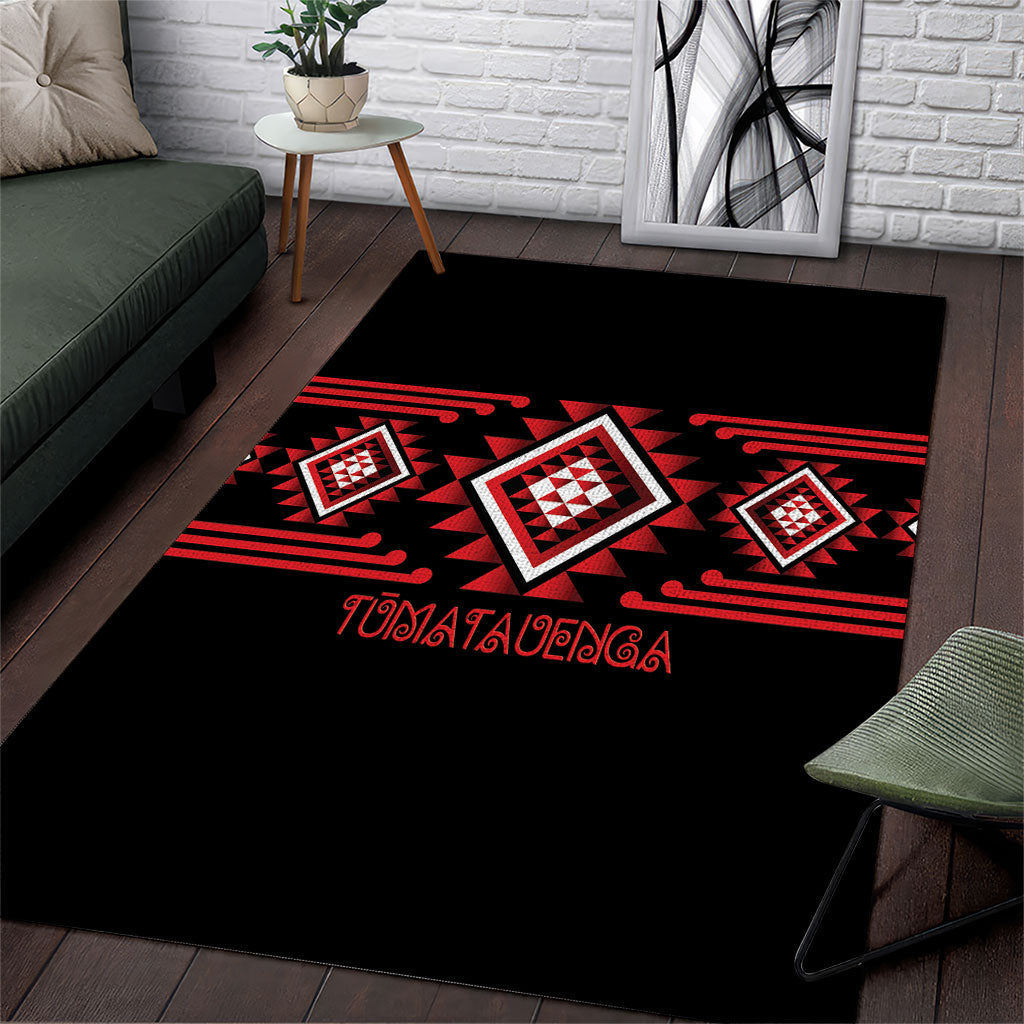 Aotearoa Atua Tumatauenga Area Rug Maori God Of War Taniko Motifs