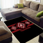 Aotearoa Atua Tumatauenga Area Rug Maori God Of War Taniko Motifs