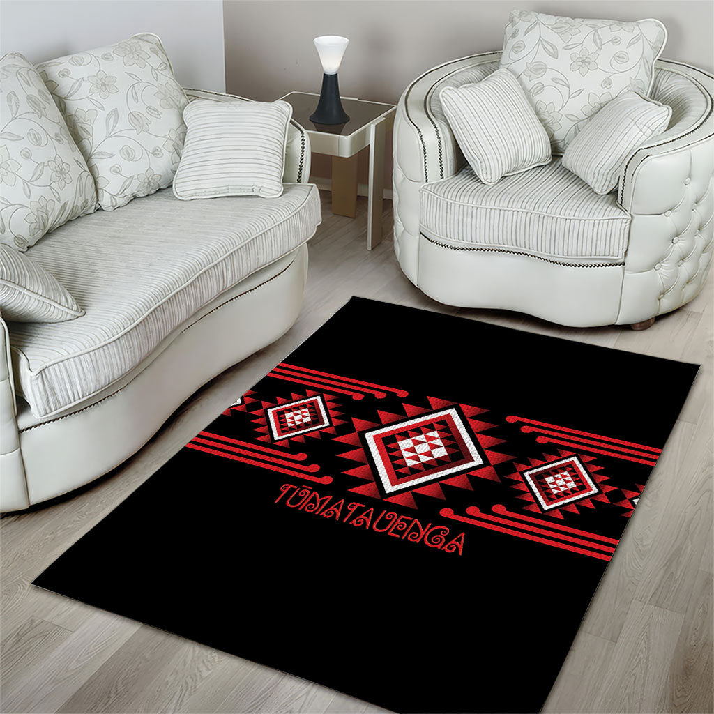 Aotearoa Atua Tumatauenga Area Rug Maori God Of War Taniko Motifs