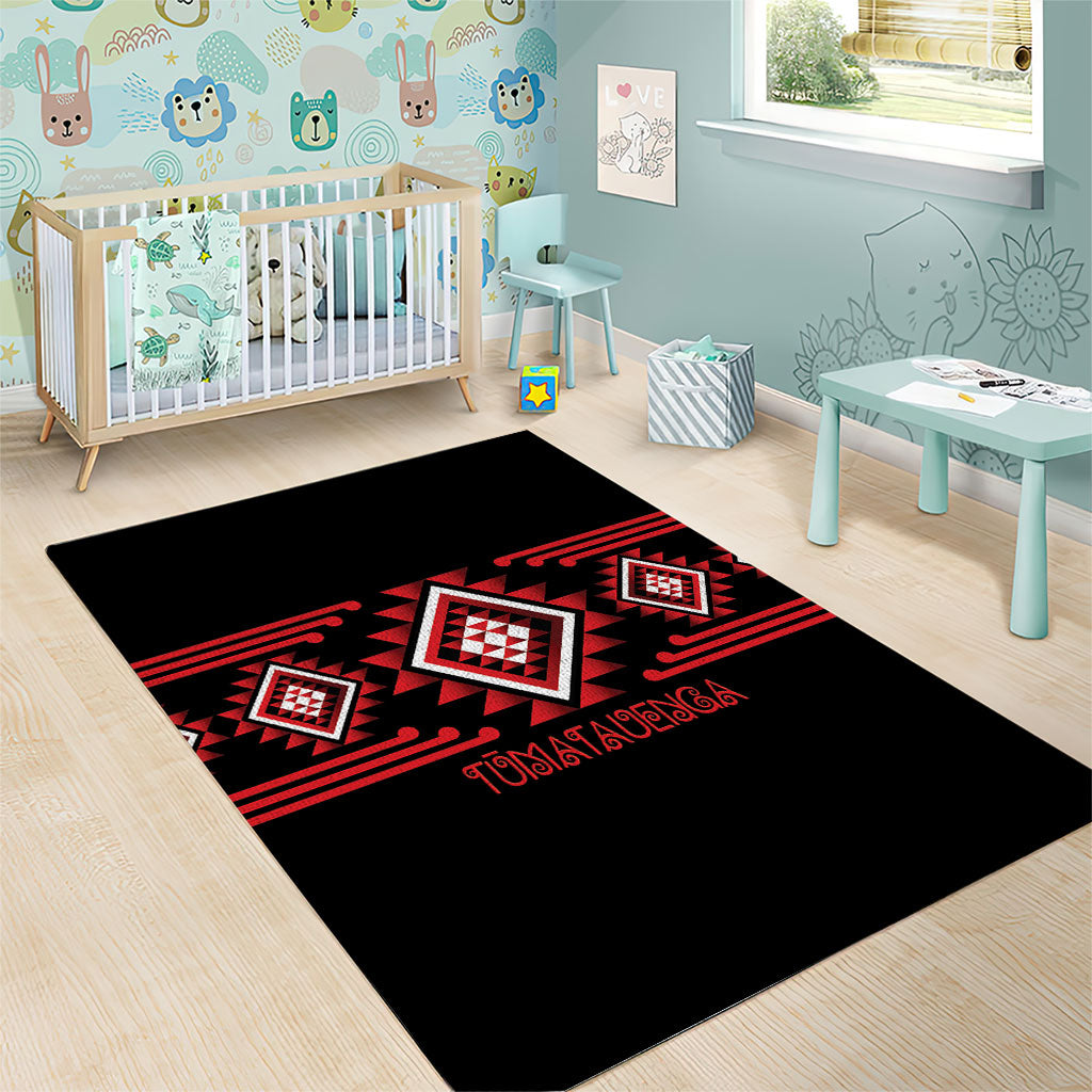 Aotearoa Atua Tumatauenga Area Rug Maori God Of War Taniko Motifs