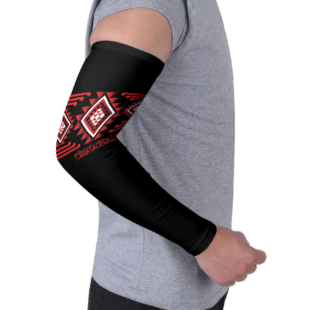 Aotearoa Atua Tumatauenga Personalised Arm Sleeves Maori God Of War Taniko Motifs