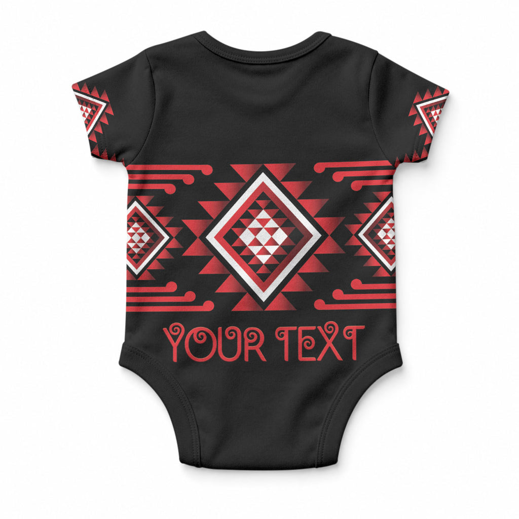 Aotearoa Atua Tumatauenga Personalised Baby Onesie Maori God Of War Taniko Motifs