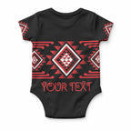 Aotearoa Atua Tumatauenga Personalised Baby Onesie Maori God Of War Taniko Motifs