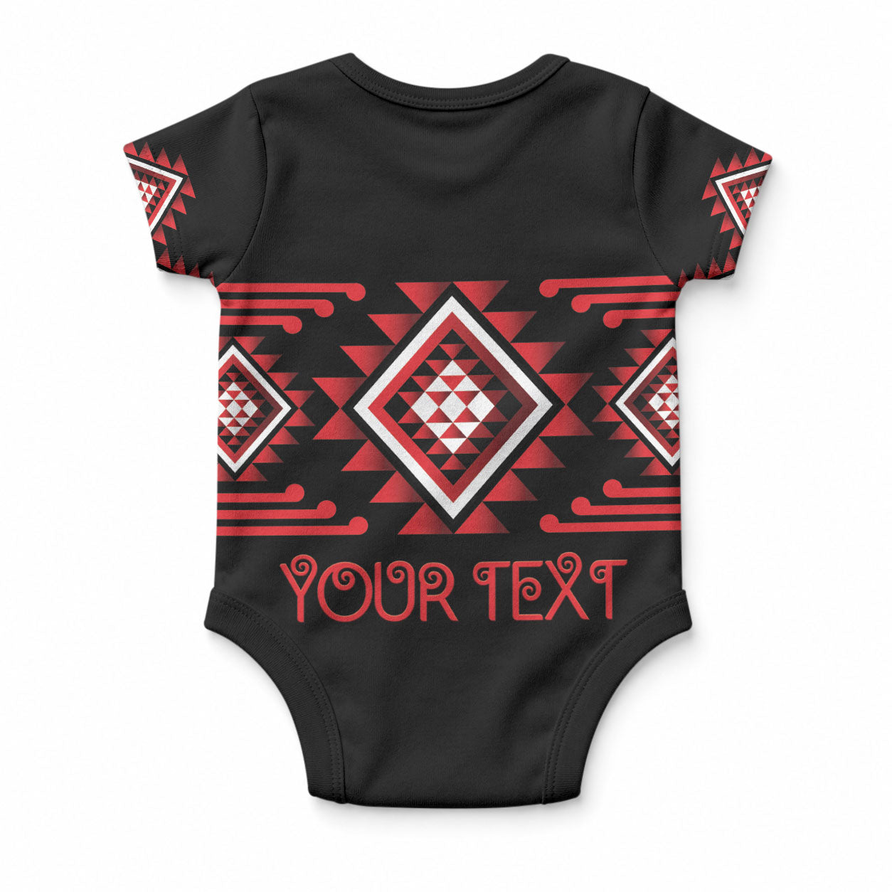 Aotearoa Atua Tumatauenga Personalised Baby Onesie Maori God Of War Taniko Motifs