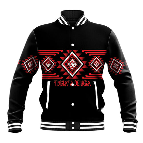 Aotearoa Atua Tumatauenga Personalised Baseball Jacket Maori God Of War Taniko Motifs