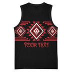 Aotearoa Atua Tumatauenga Personalised Basketball Jersey Maori God Of War Taniko Motifs