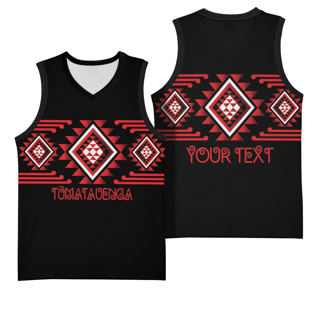 Aotearoa Atua Tumatauenga Personalised Basketball Jersey Maori God Of War Taniko Motifs
