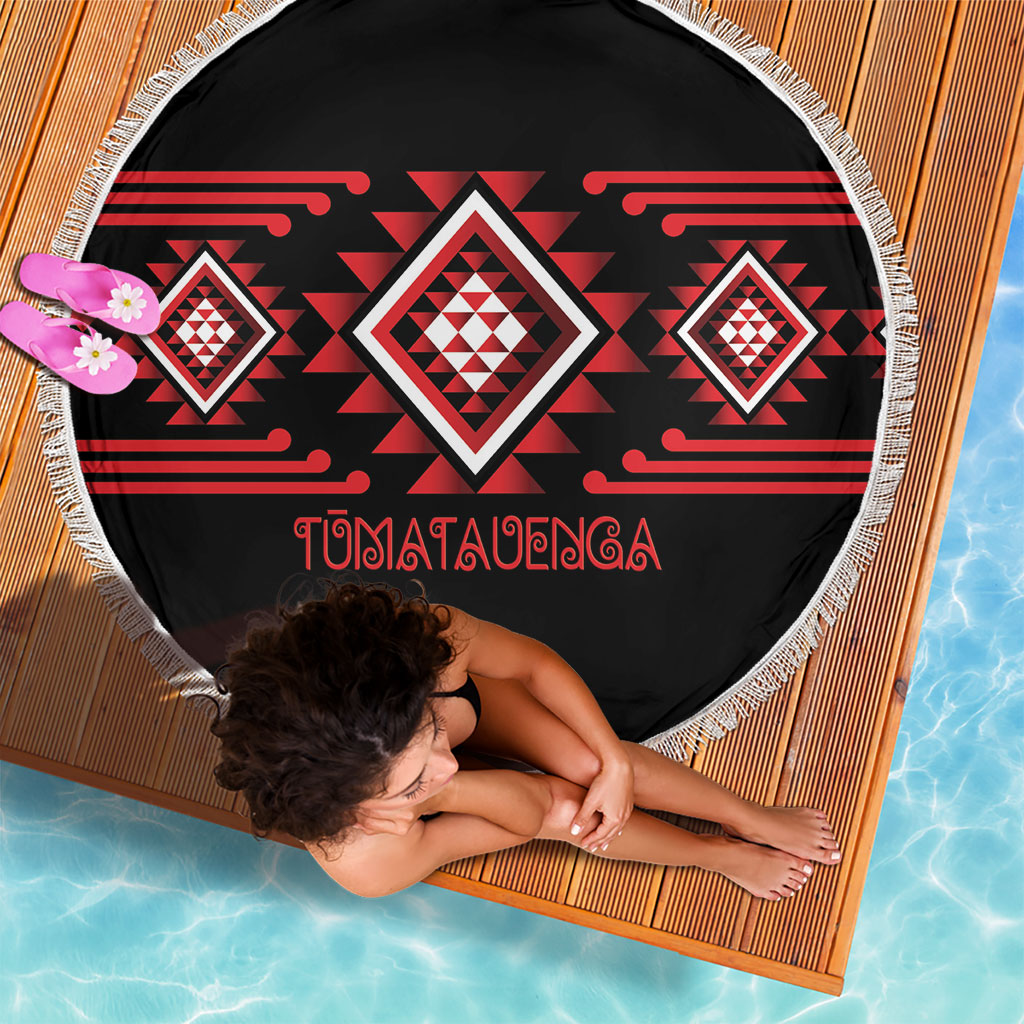 Aotearoa Atua Tumatauenga Beach Blanket Maori God Of War Taniko Motifs