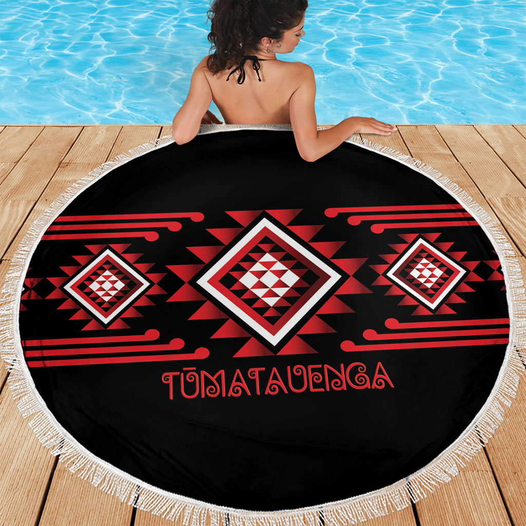 Aotearoa Atua Tumatauenga Beach Blanket Maori God Of War Taniko Motifs