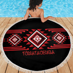 Aotearoa Atua Tumatauenga Beach Blanket Maori God Of War Taniko Motifs