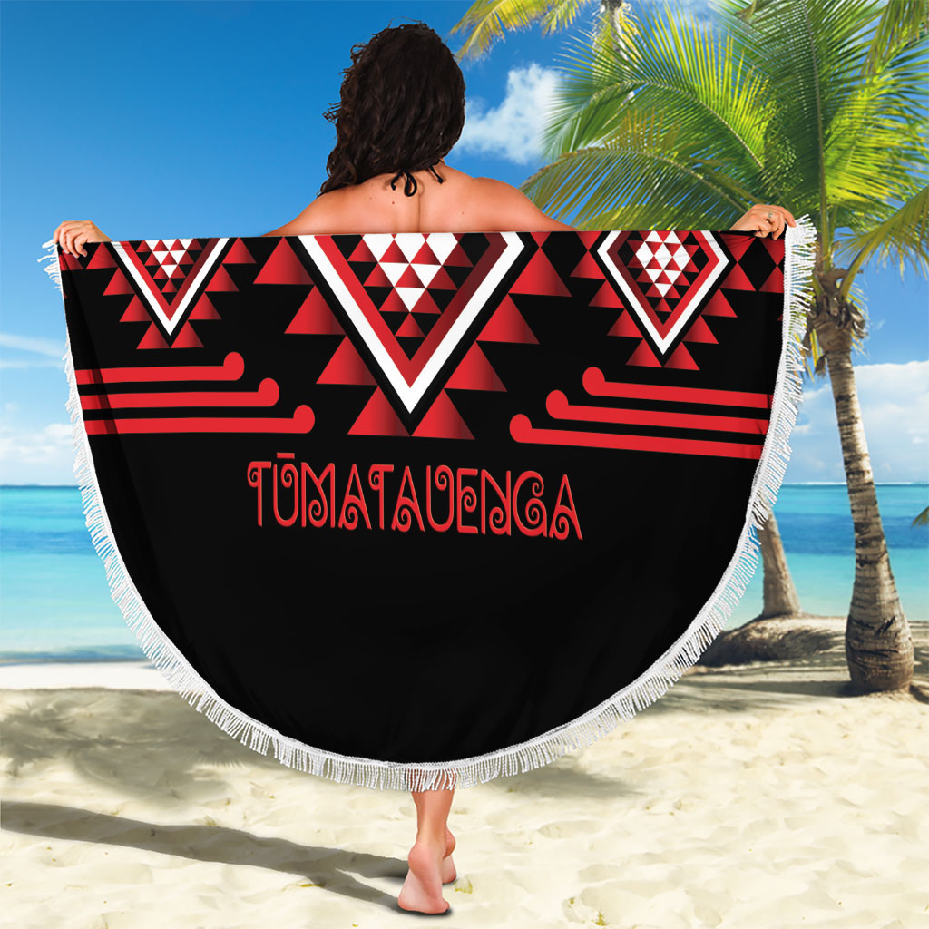 Aotearoa Atua Tumatauenga Beach Blanket Maori God Of War Taniko Motifs