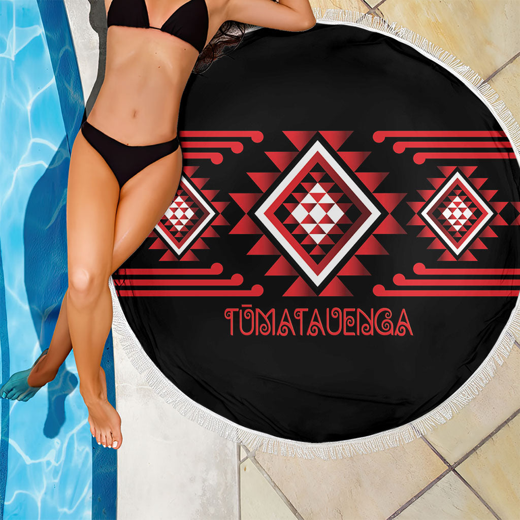 Aotearoa Atua Tumatauenga Beach Blanket Maori God Of War Taniko Motifs